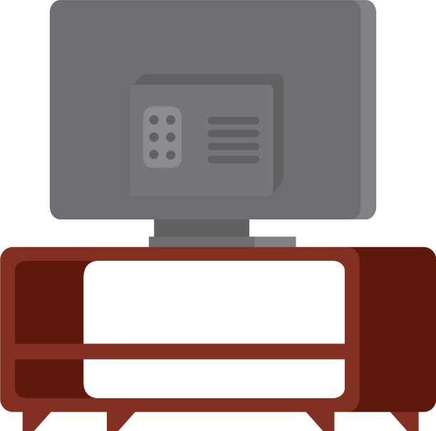 现代电视在桌子后面的木制图片下载