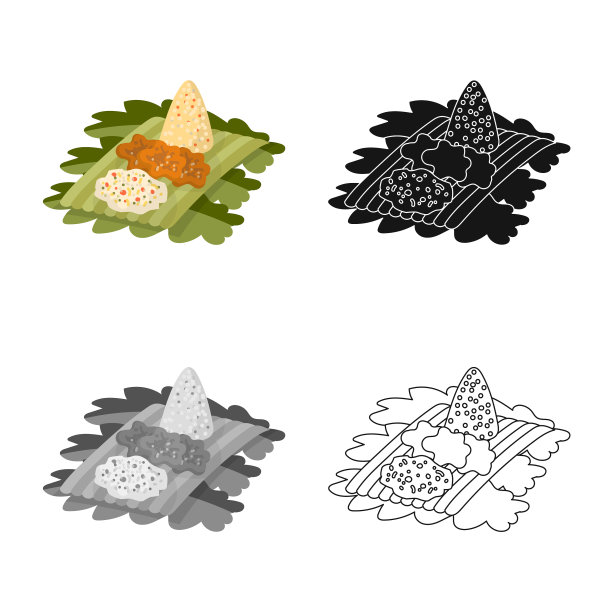 孤立物米和菜标集米图片下载