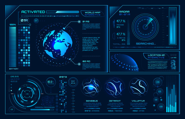 未来hud界面未来全息图UI图片下载