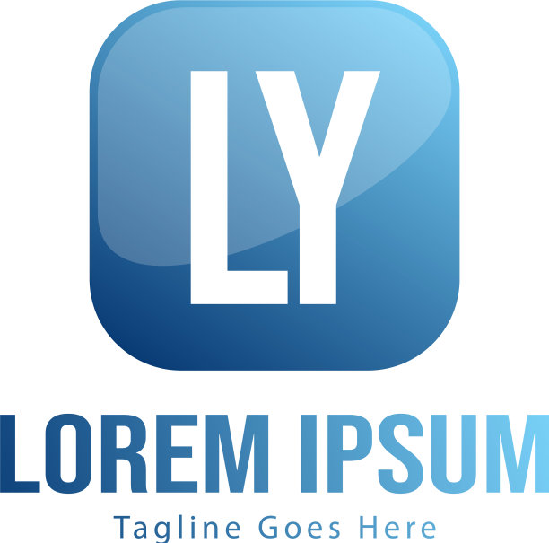 现代边框LY字母logo模板图片下载