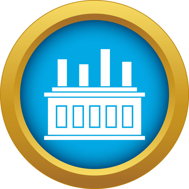 工业厂房图标为蓝色图片下载