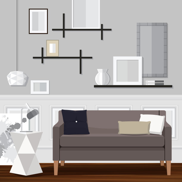 灰色的客厅图片下载