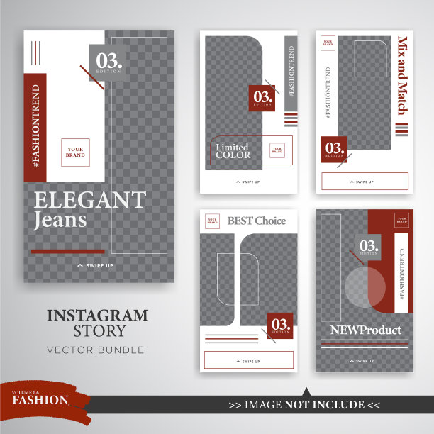 优雅布局的instagram故事模板图片下载