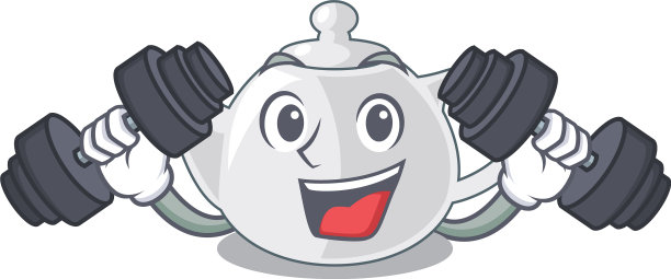 卡通图案健身瓷茶壶图片下载