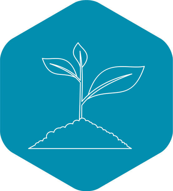 年轻的植物图标轮廓风格图片下载