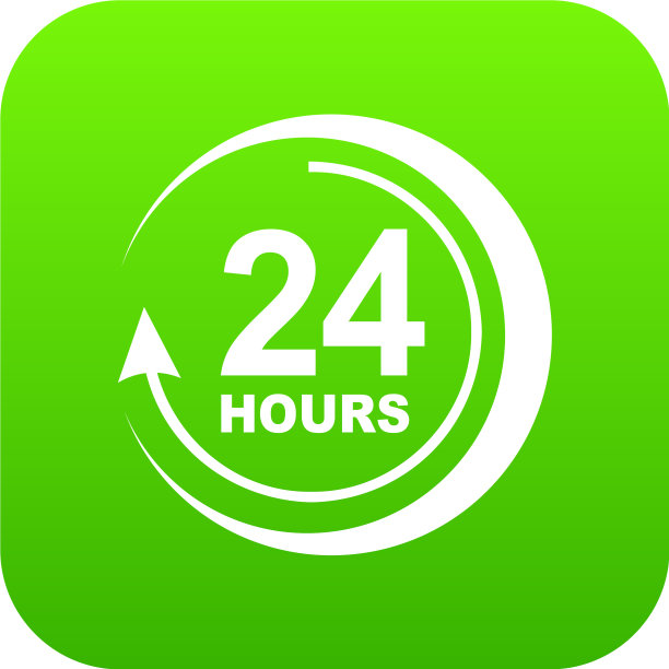 24小时支持图标绿色图片下载