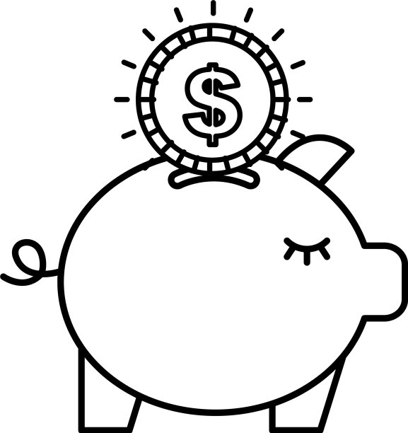 小猪储蓄罐硬币安全隔离货币形象图片下载