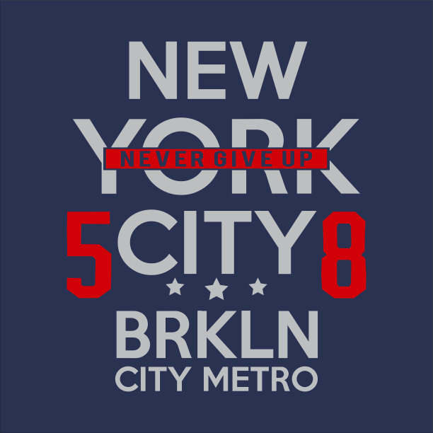 布鲁克林混印t恤图形图片下载