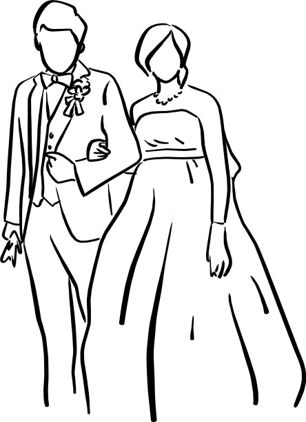 新郎新娘站在一起图片下载