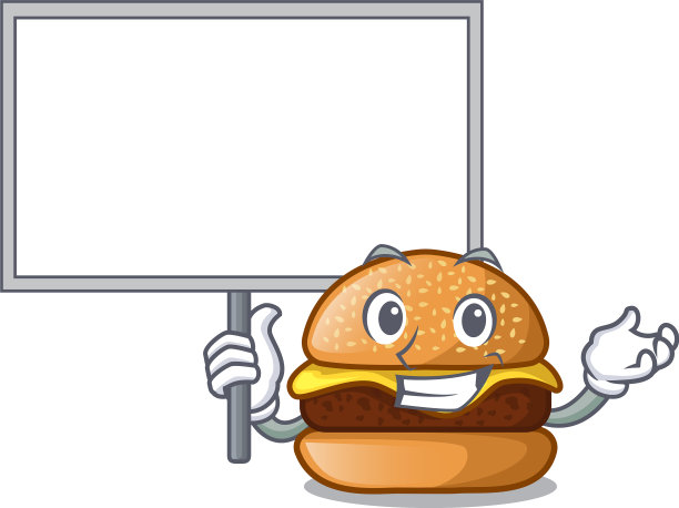 把奶酪汉堡单独装在吉祥物上图片下载