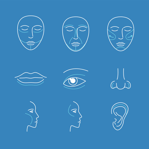 整形面部图标设置细线图片下载