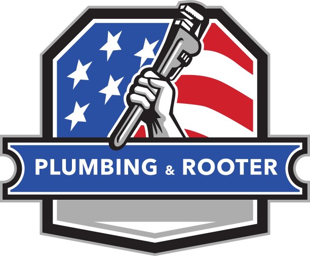 水管工手管扳手美国国旗Crest复古图片下载