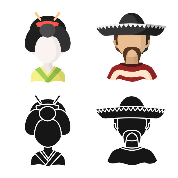 孤立的对象模仿者和常驻标识集图片下载