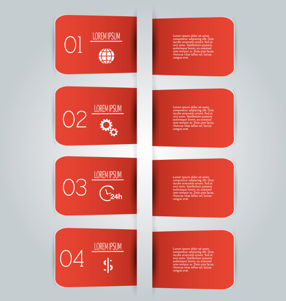 业务信息图模板红色图片下载