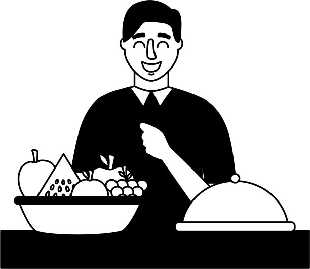 男子水果盘健康食品图片下载