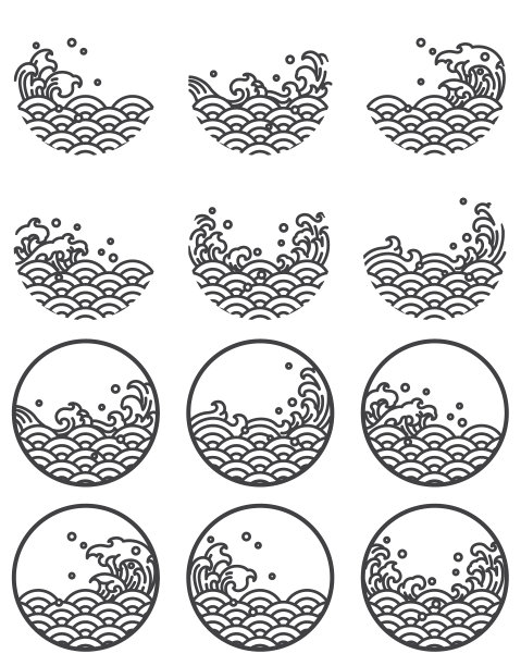 水波线标志符号图片下载