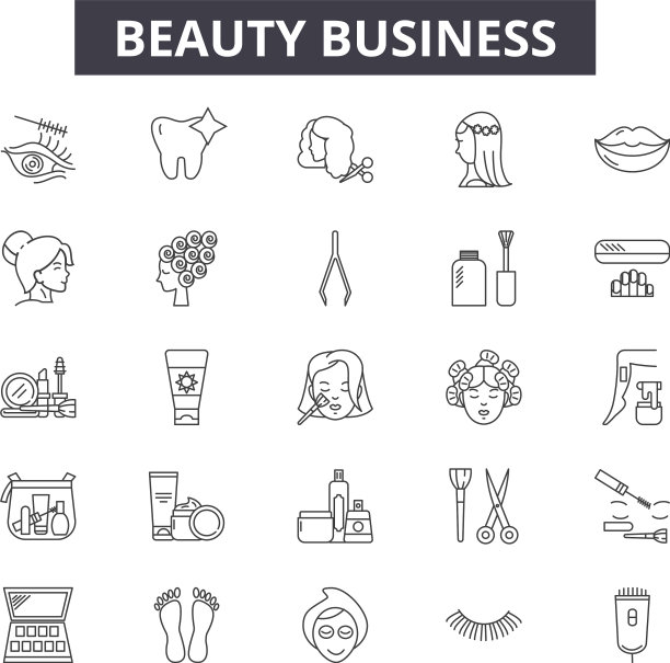 美容业务系列图标标志集图片下载