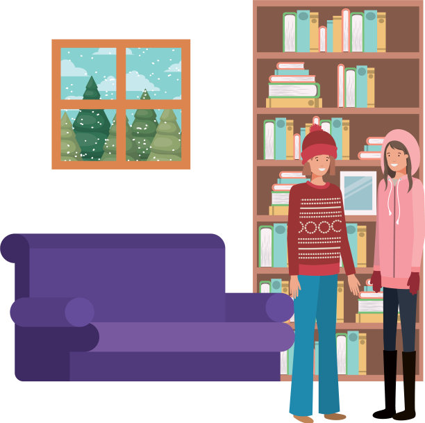 女性客厅与景观通过图片下载