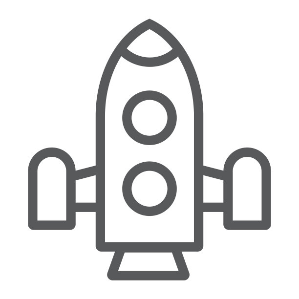 火箭线条图标航天飞机和天文学宇宙飞船图片下载