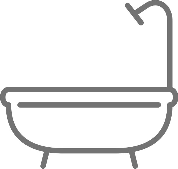 浴缸淋浴浴室线条图标图片下载