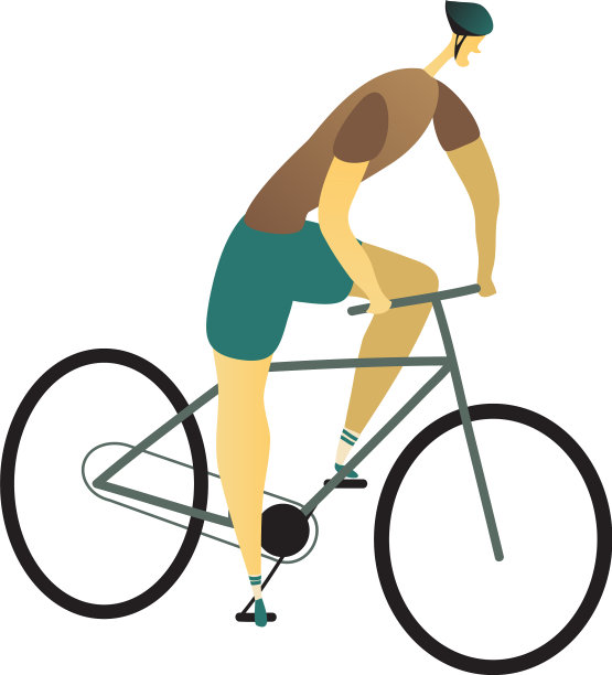 一个穿着短裤戴着头盔的人快速地骑着自行车图片下载