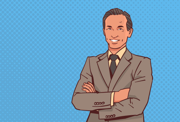 快乐商人合拢双手摆出商人的姿势图片下载