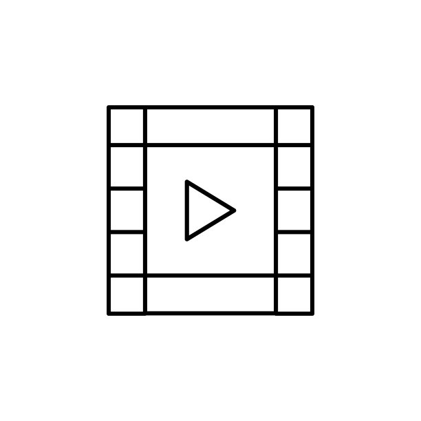 影片视频带轮廓图标标志和符号图片下载