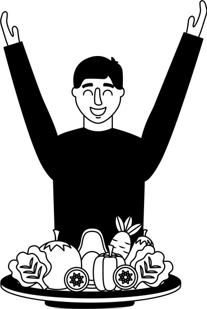 男子蔬菜盘健康食品图片下载