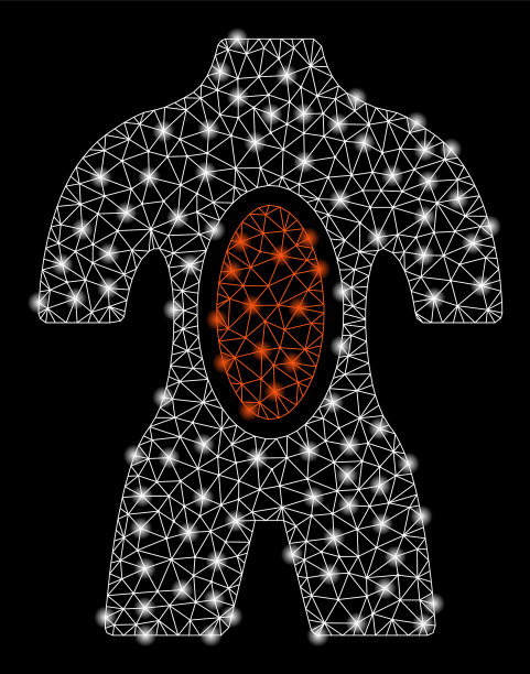 明亮的网状人体解剖网络与耀斑图片下载