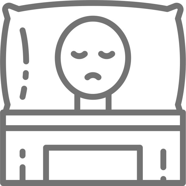 卧床的癌症患者肿瘤科线条图标图片下载