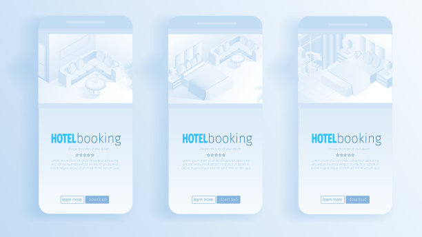 现代公寓内部横幅上写着在线预订图片下载