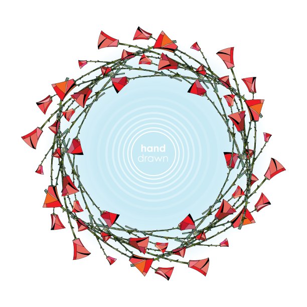 抽象程式化的玫瑰框架花图片下载