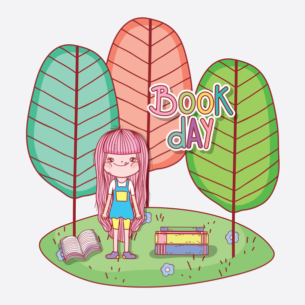 女孩和树一起读书学习图片下载