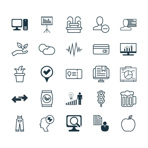 一组25个通用的可编辑图标可以使用图片下载