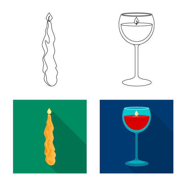 设计休闲和火焰标志套装图片下载