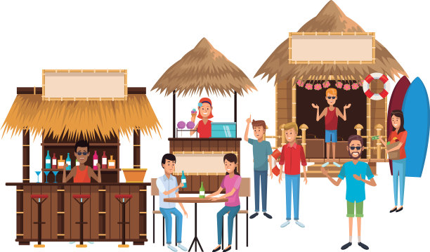 夏天海滩卡通图片下载