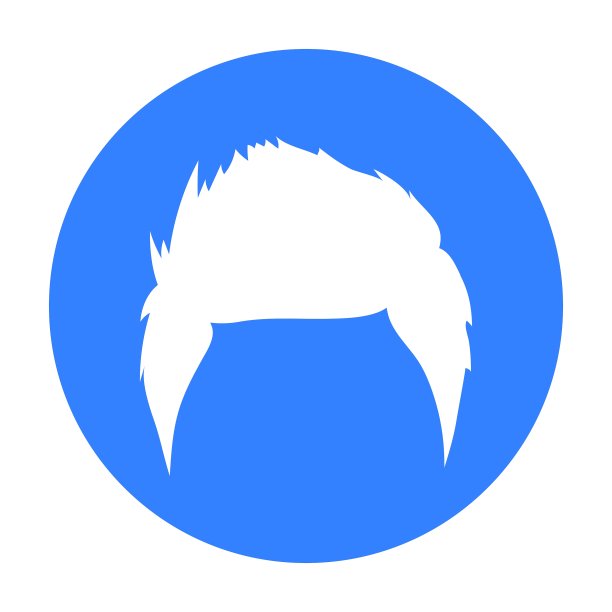 男人的发型图标在黑色风格孤立上图片下载