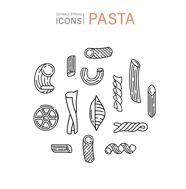 意大利面或面条的图标和标志图片下载