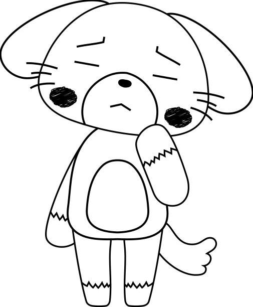 黑白全长可爱的狗的性格图片下载