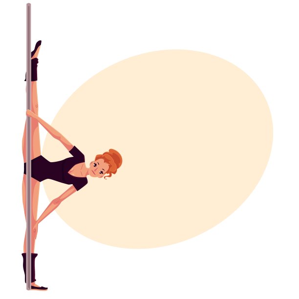 年轻的钢管舞女人在黑色紧身衣做手图片下载