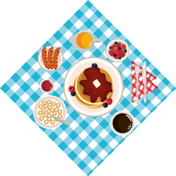 美味可口的早餐卡通图片下载