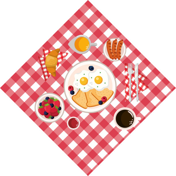 美味可口的早餐卡通图片下载