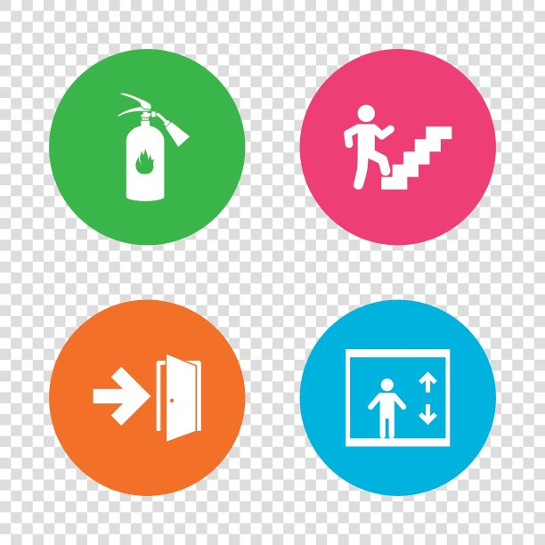 紧急出口图标带箭头标志的门图片下载