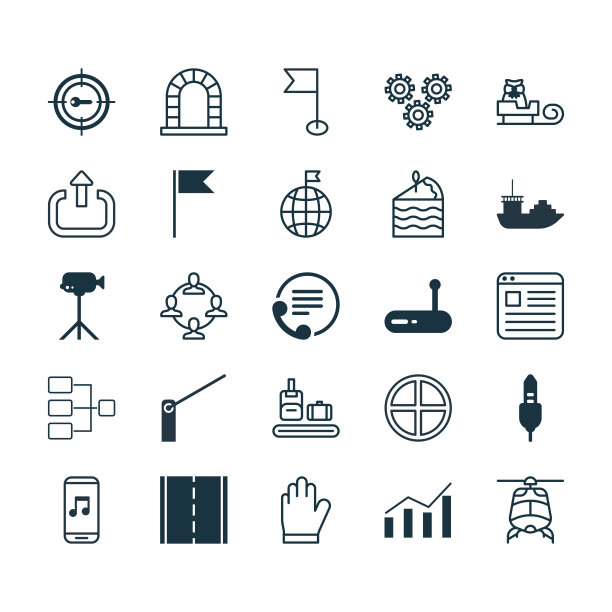 一组25个通用的可编辑图标可以使用图片下载