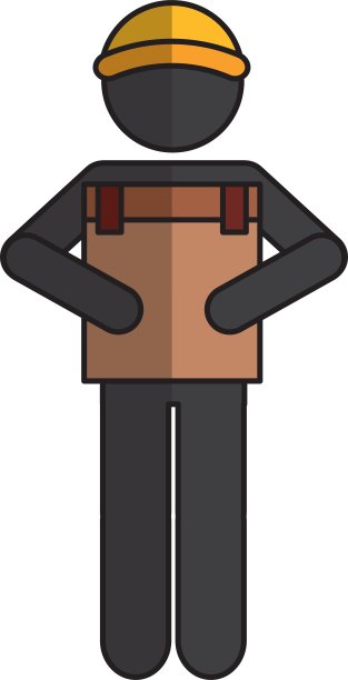 工人剪影升降箱图片下载