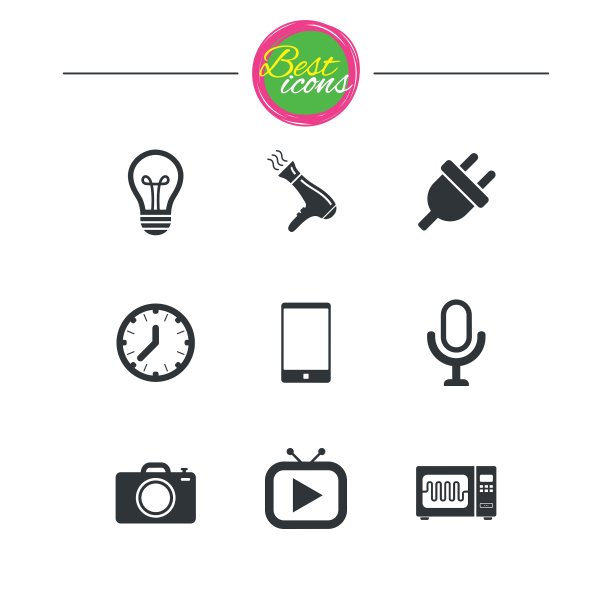 家电设备图标电子标志图片下载