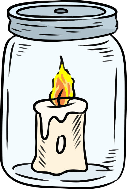 蜡烛在罐子里涂鸦蜡烛光里面图片下载