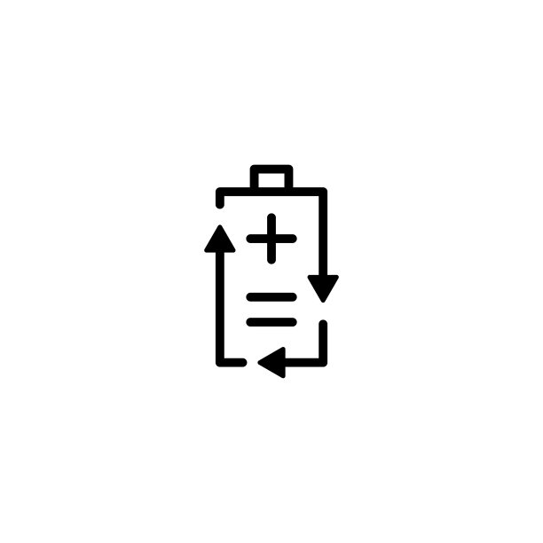 可充电电池回收标志线条图片下载