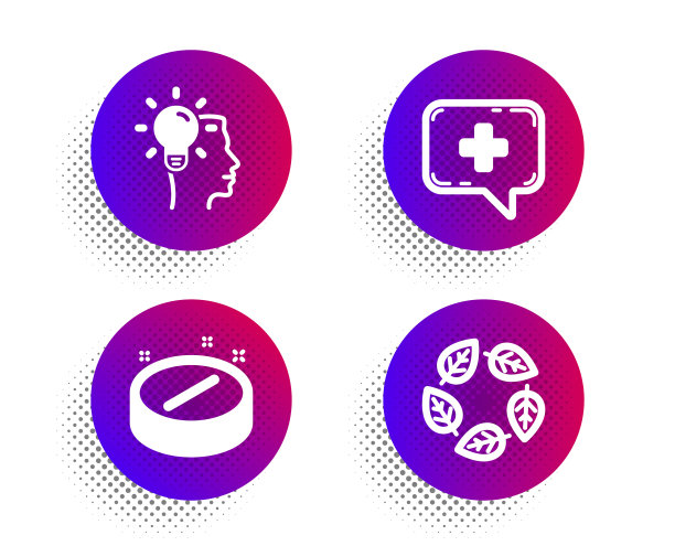 想法医疗平板电脑和医疗聊天图标集图片下载