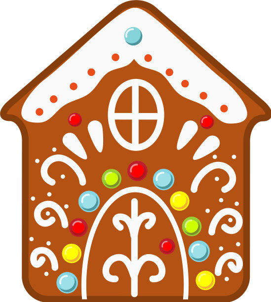圣诞姜饼屋饼干新年标志图片下载